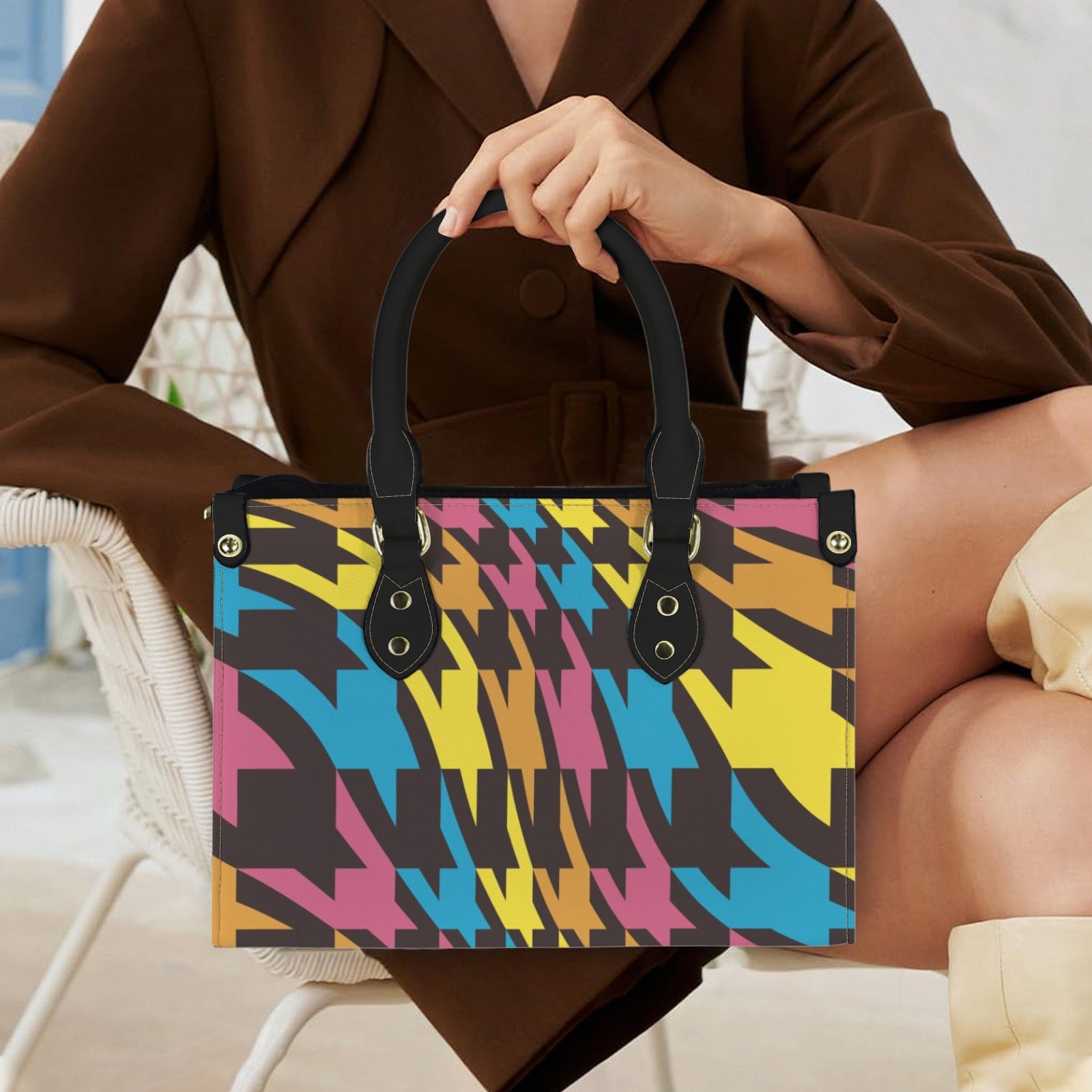 Colorful Abstract Geometric Custom Women's Handbag-Small (Model 1747)