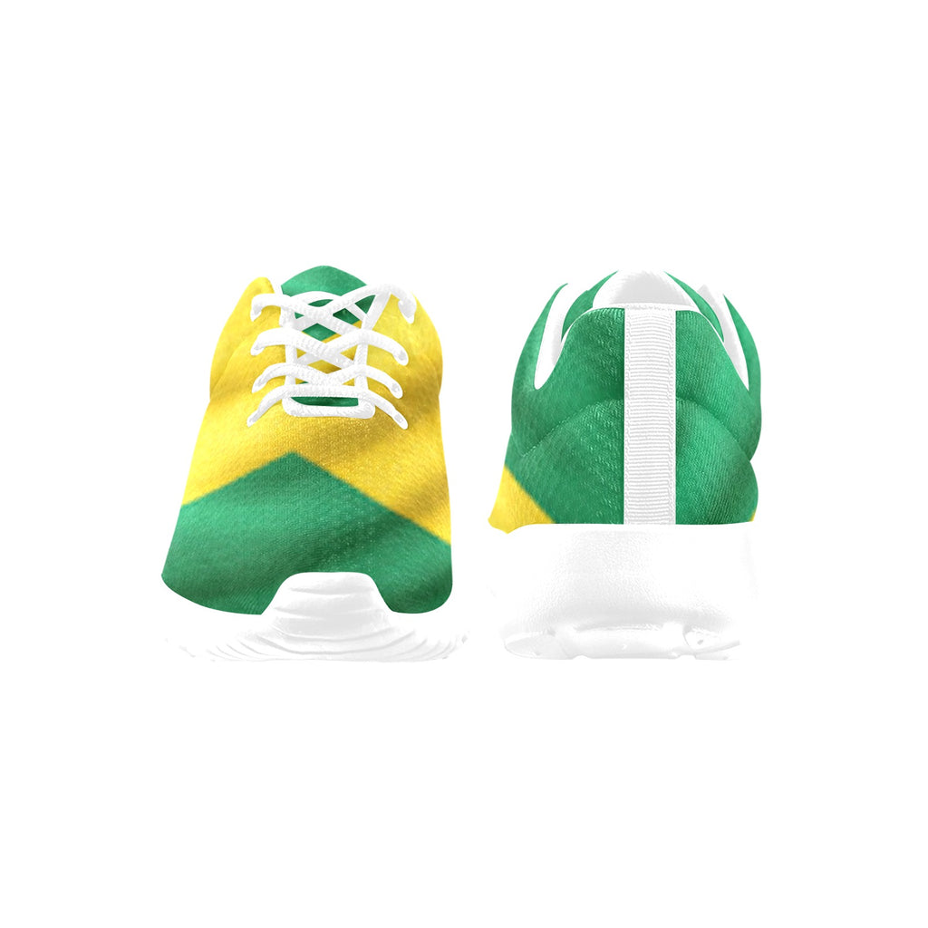 Men's Jamaican Flag Athletic Sneakers – White