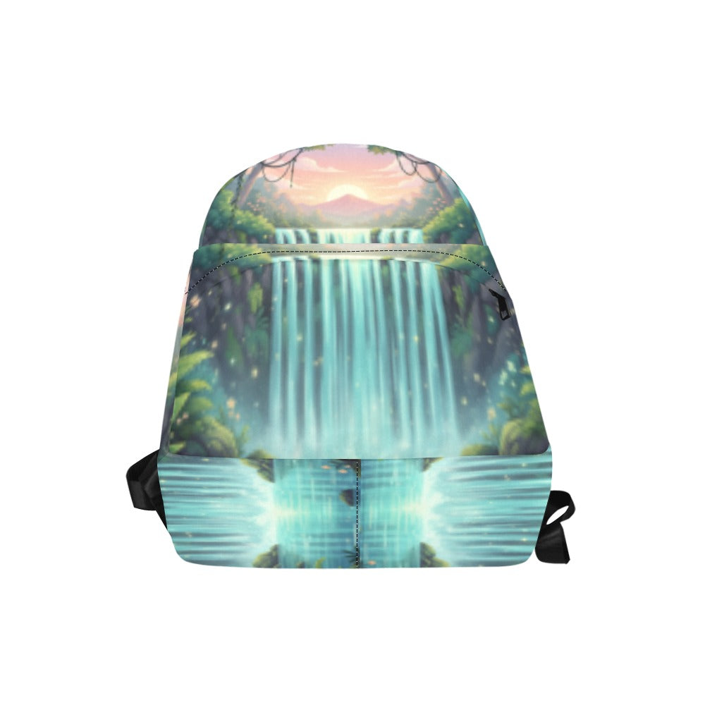 Waterfall forest Unisex Nylon Backpack (Model 1673)