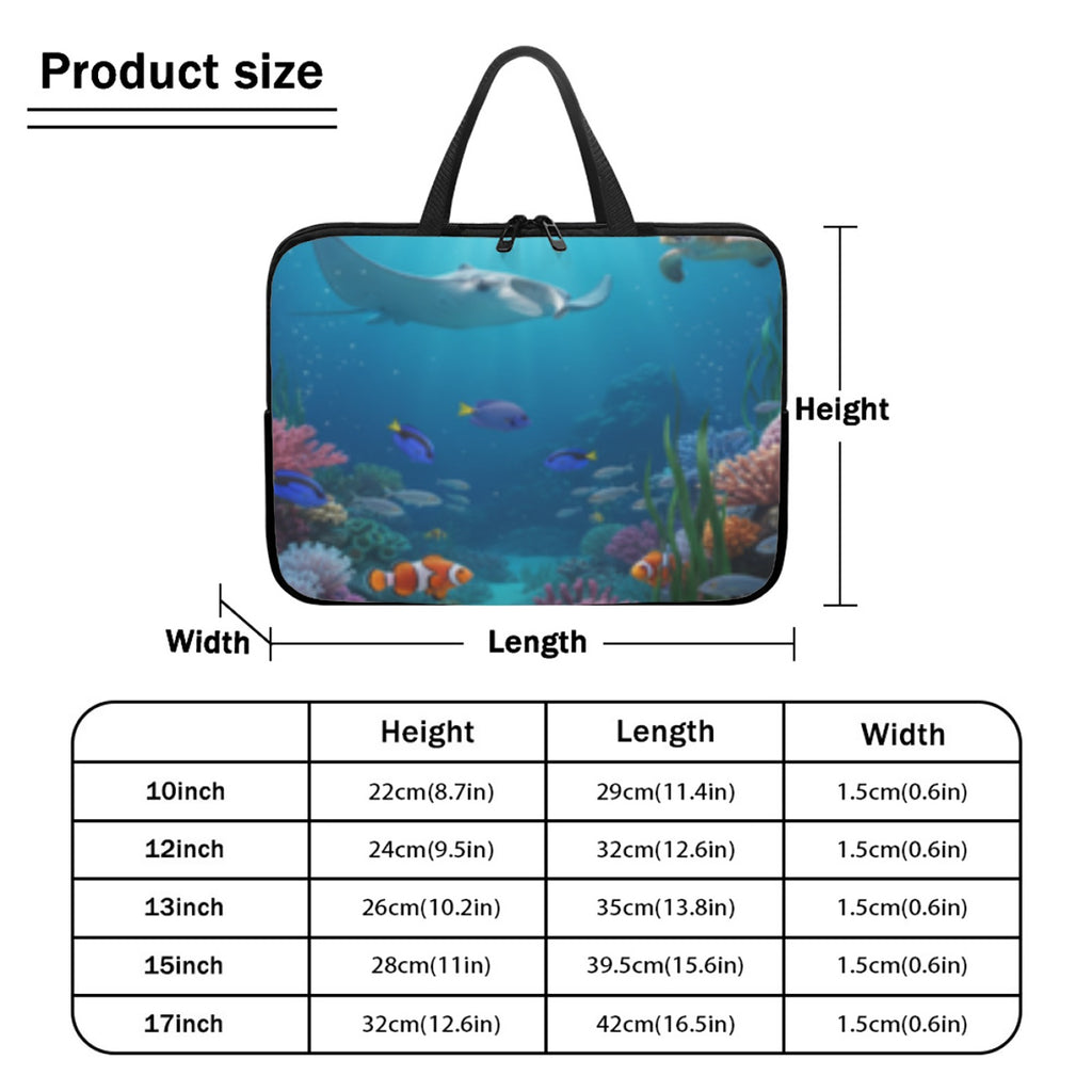 Ocean Fish Laptop Bag with Handle 17 inch