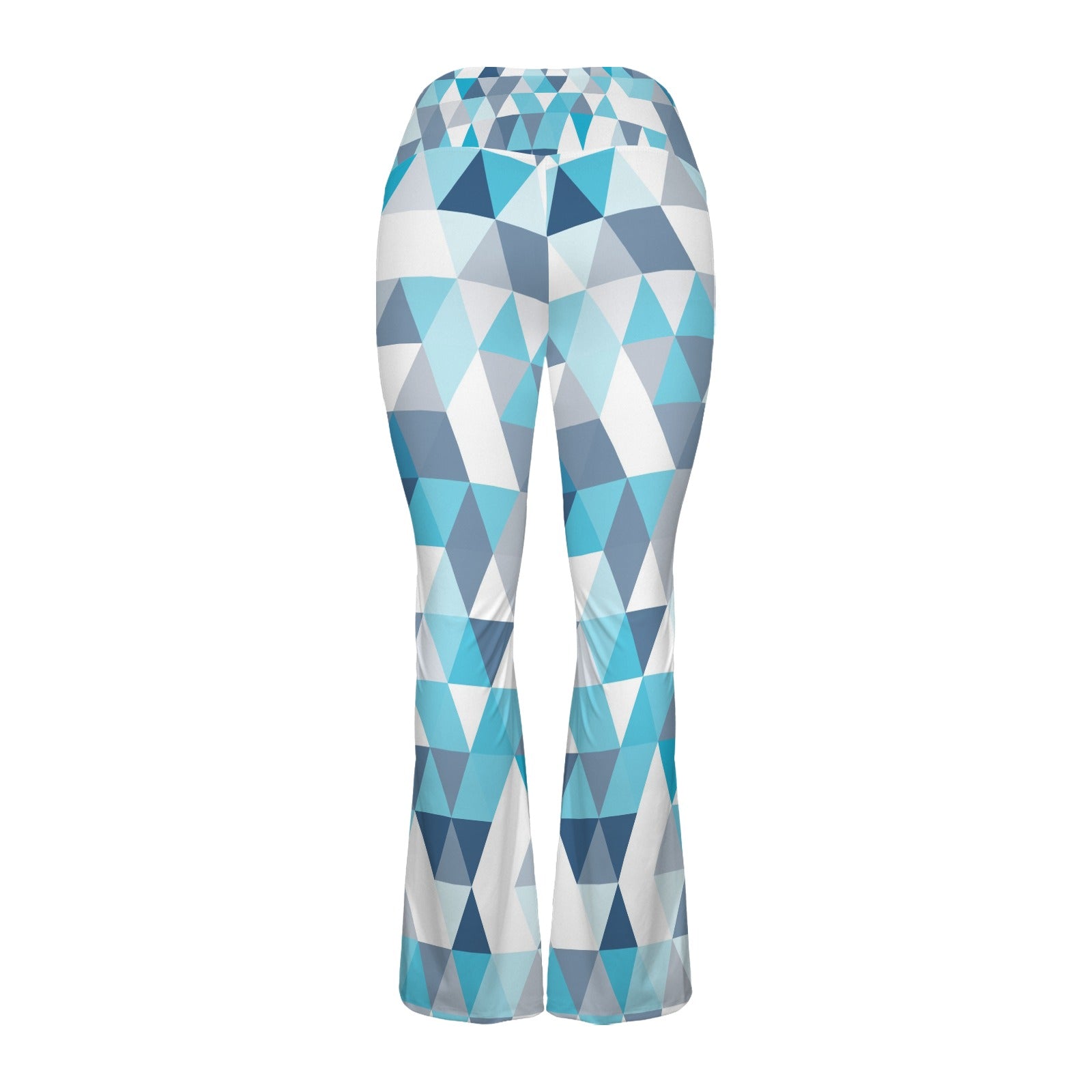 Women's V-Crossover High Waisted Flare Leggings Abstract Seamless pattern of triangles.