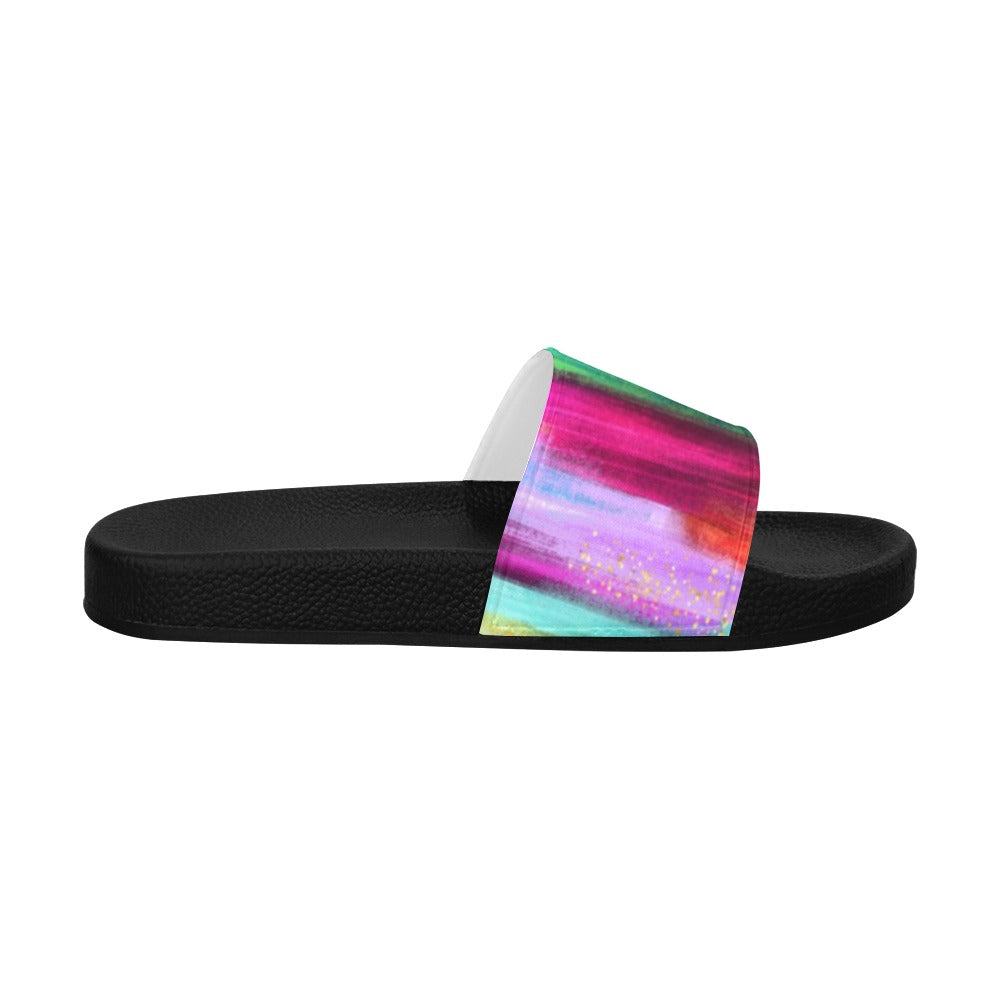 Women's Abstract Colorful Art Slide Sandals(Model 057)