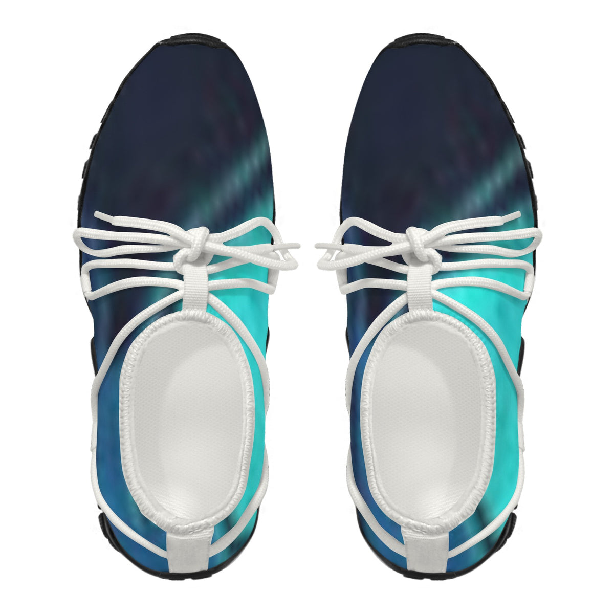 Men's Custom Print Fitness Shoes with Shoelaces – (White)