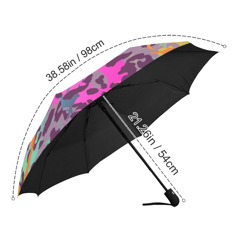 Colorful Animal Print Seamless Vector Umbrella Anti-UV Auto-Foldable Umbrella (Model U09)