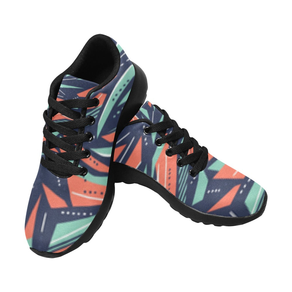Vibrant Abstract Pattern Women's Lightweight Sneakers – (Black)
