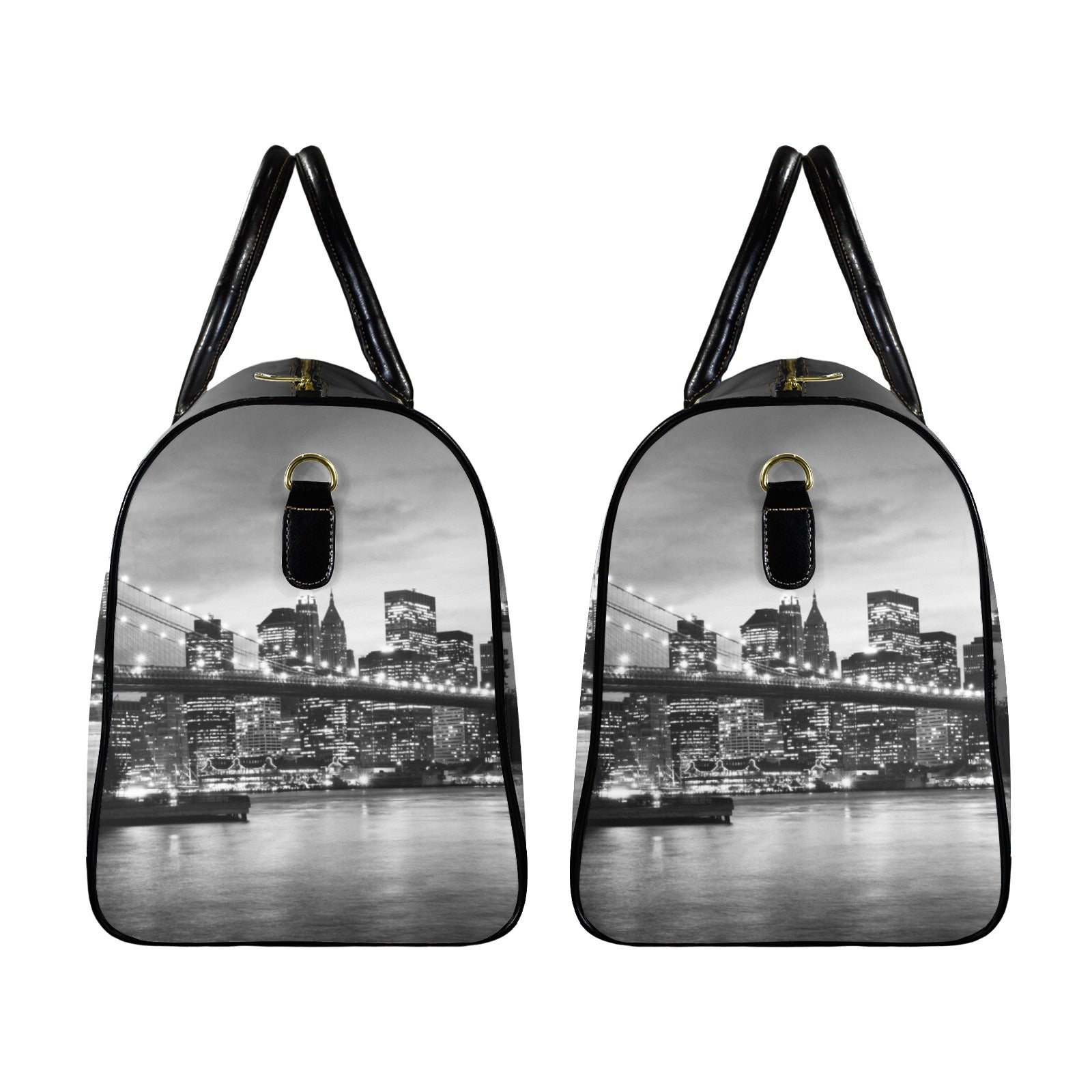 Amazing New York Cityscape - Custom Travel Bag-Large (Black Short Patch)(Model 1735)
