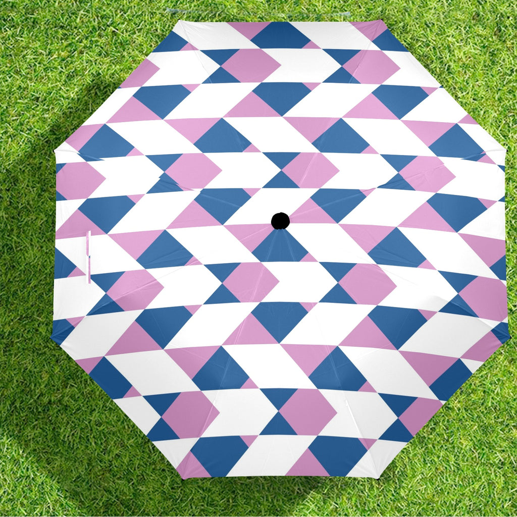 Plaid Pattern Umbrella Semi-Automatic Foldable Umbrella (Model U12)