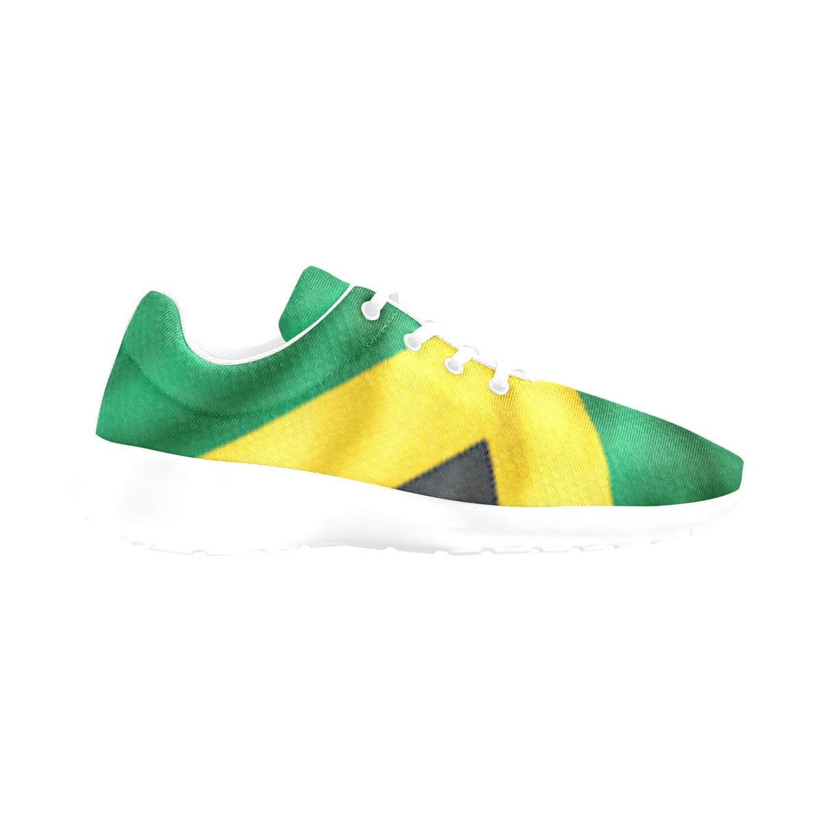 Men's Jamaican Flag Athletic Sneakers – White