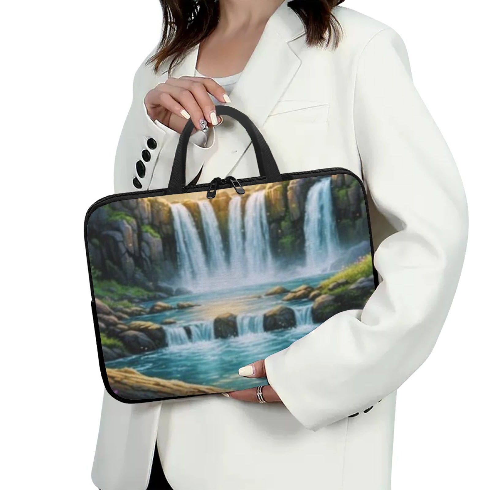 Sunset Waterfall Laptop Bag with Handle 17 inch