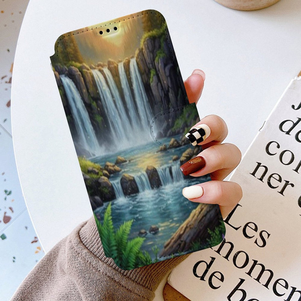 Water Fall Flip Wallet Case for iPhone 17 Pro Max