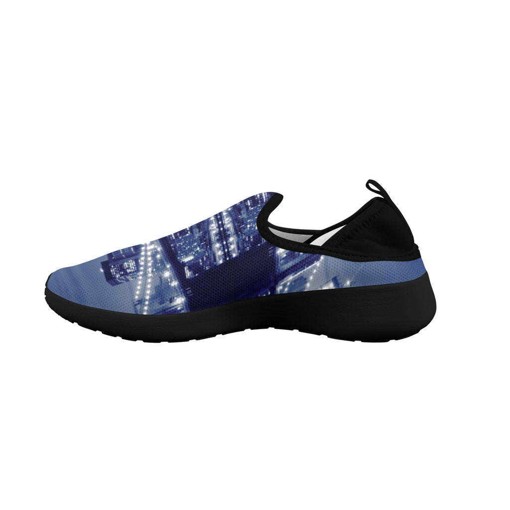 Newyork City Bridge Fly Weave Sneakers Drop-in-Heel for Women(Model 02002)