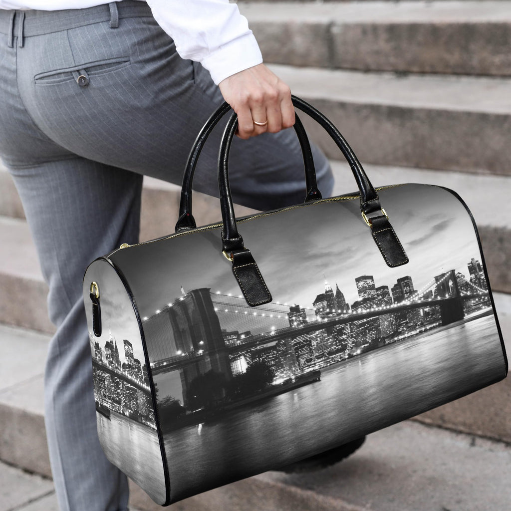 Amazing New York Cityscape - Custom Travel Bag-Large (Black Short Patch)(Model 1735)