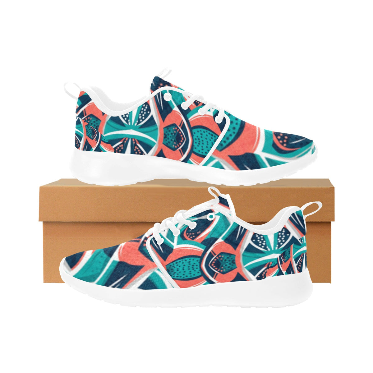Teal Mosaic Women's Pull Loop Sneakers