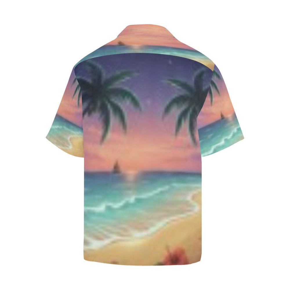 Sunset  Beach Men's Hawaiian Shirt (Model T58)