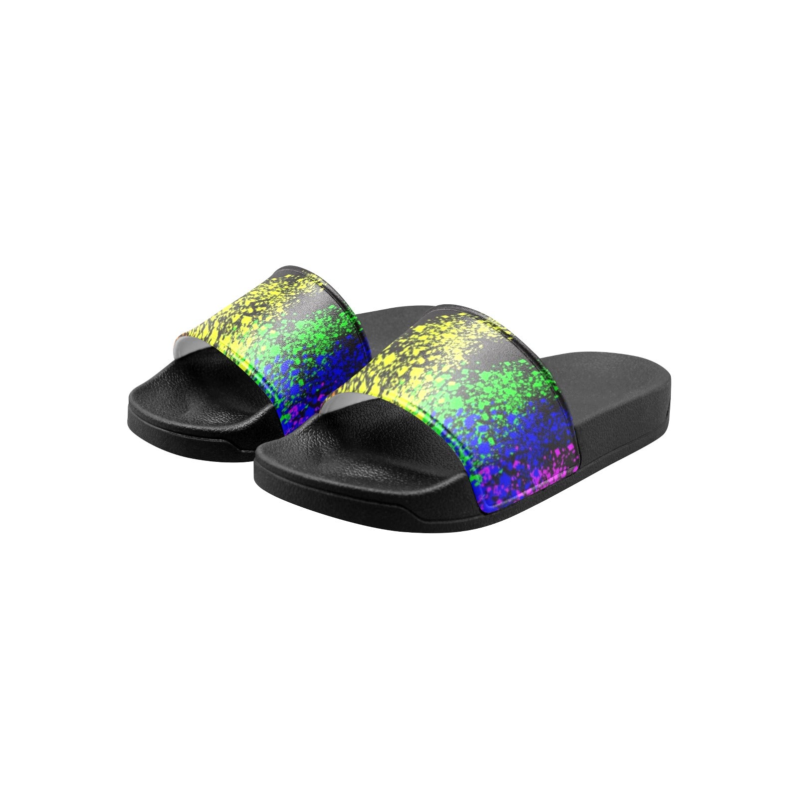 Kids Abstract Rainbow Art Slide Sandals(Model 057)