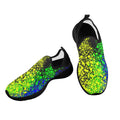Abstract Rainbow Art Fly Weave Sneakers Drop-in-Heel for Women(Model 02002)