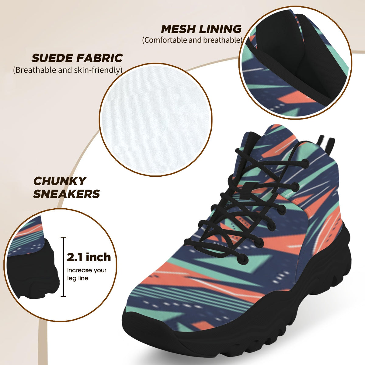 Women's High-Top Outdoor Chunky Sneakers –