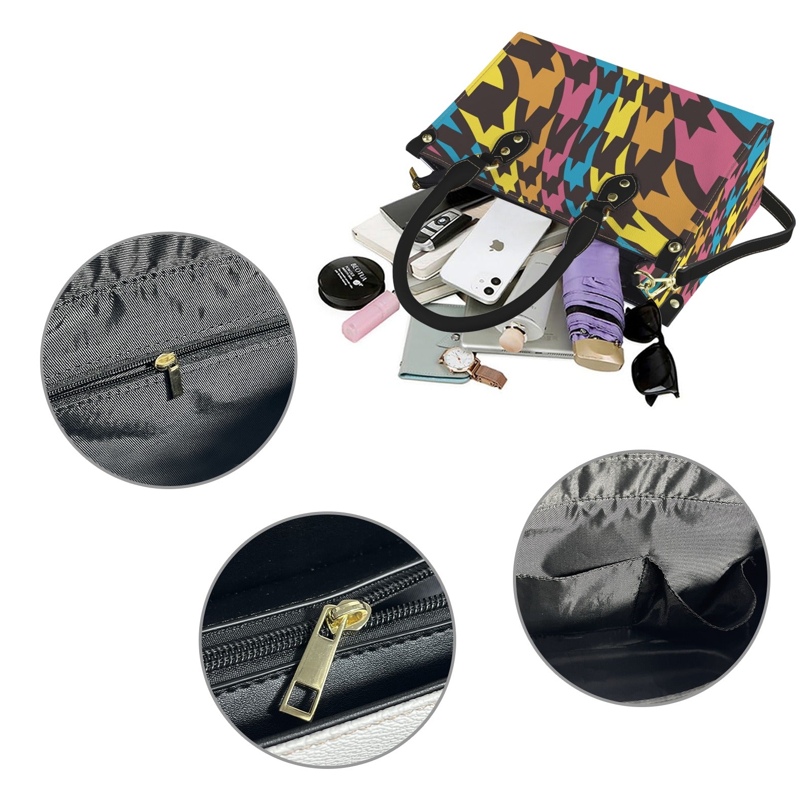 Colorful Abstract Geometric Custom Women's Handbag-Small (Model 1747)