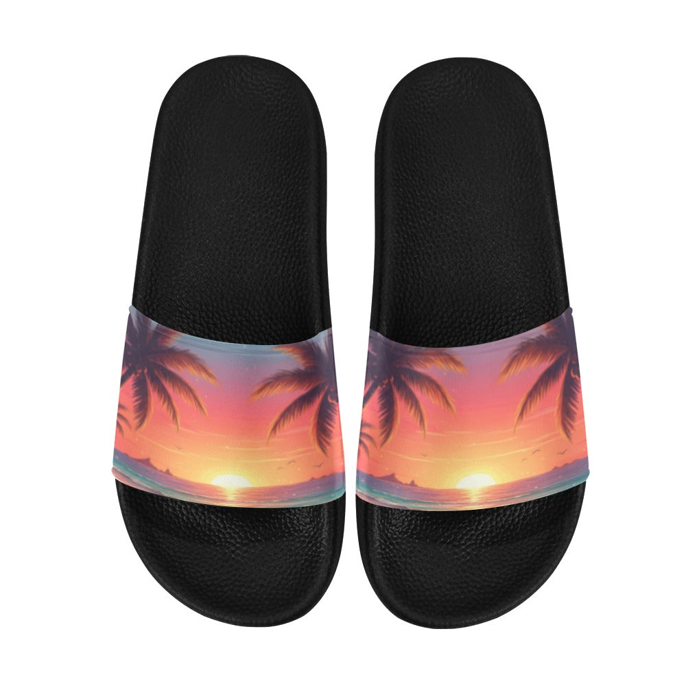 Women's Sunrise Palm Slide Sandals(Model 057)