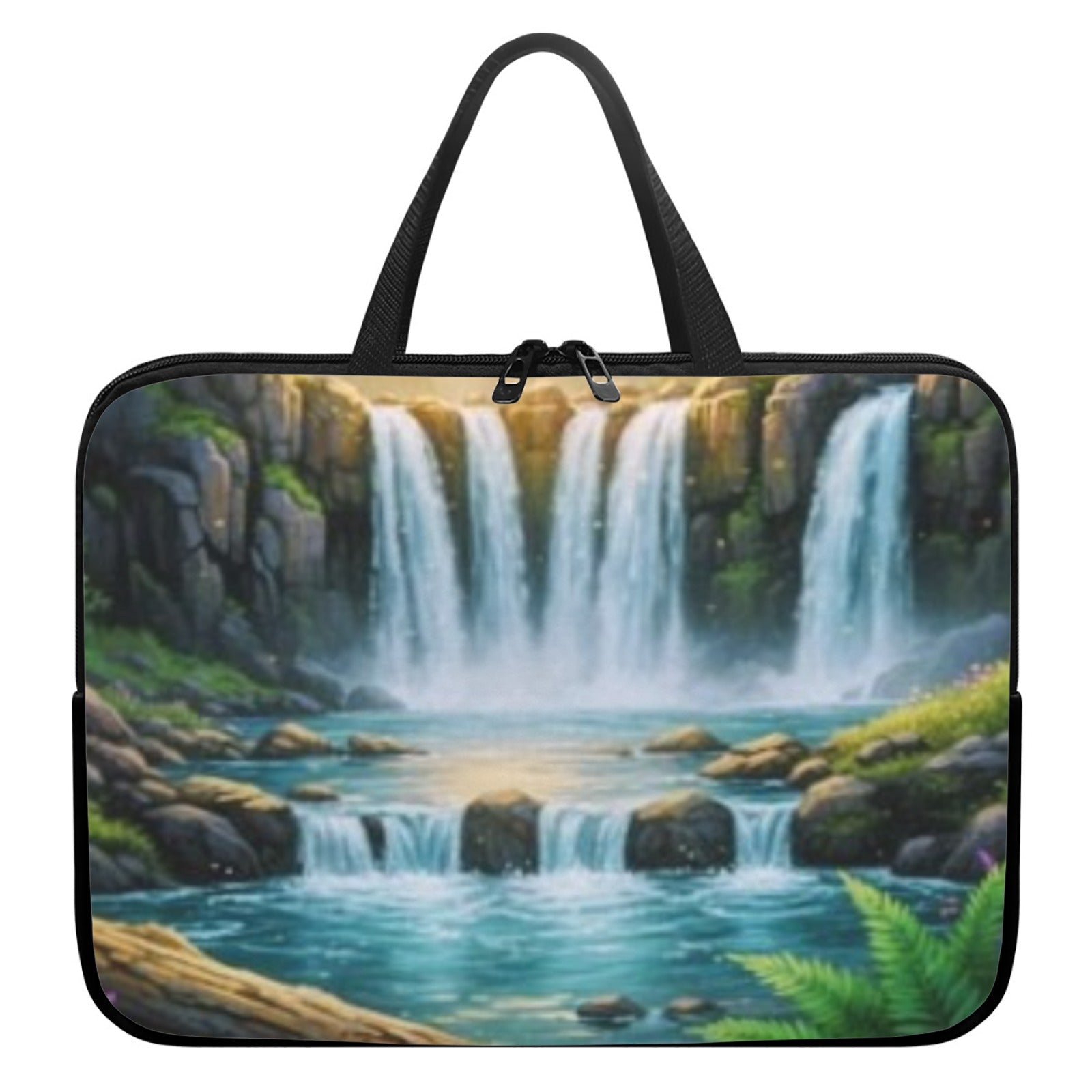 Sunset Waterfall Laptop Bag with Handle 17 inch