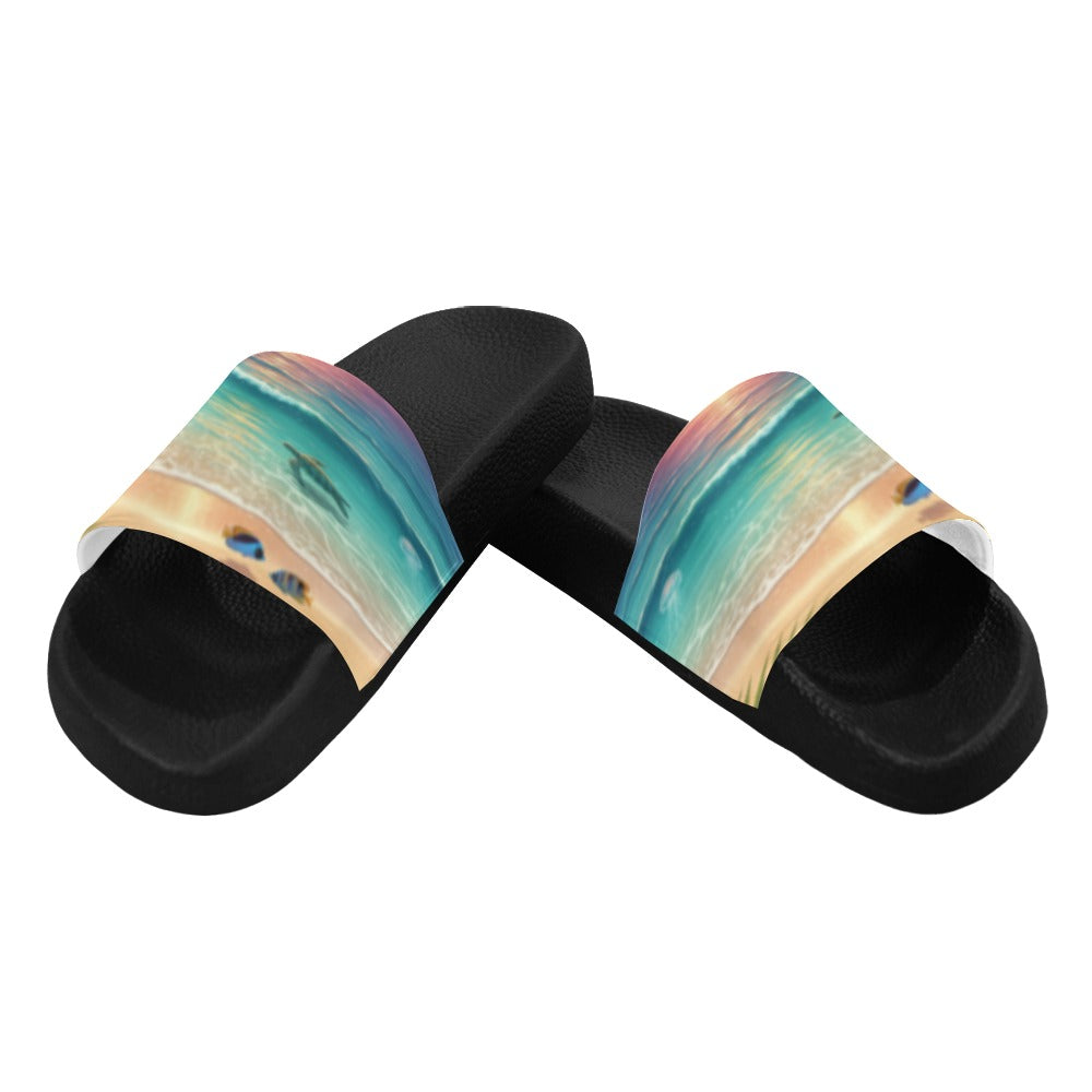 Women's Ocean Fish and Turtle  Slide Sandals(Model 057)