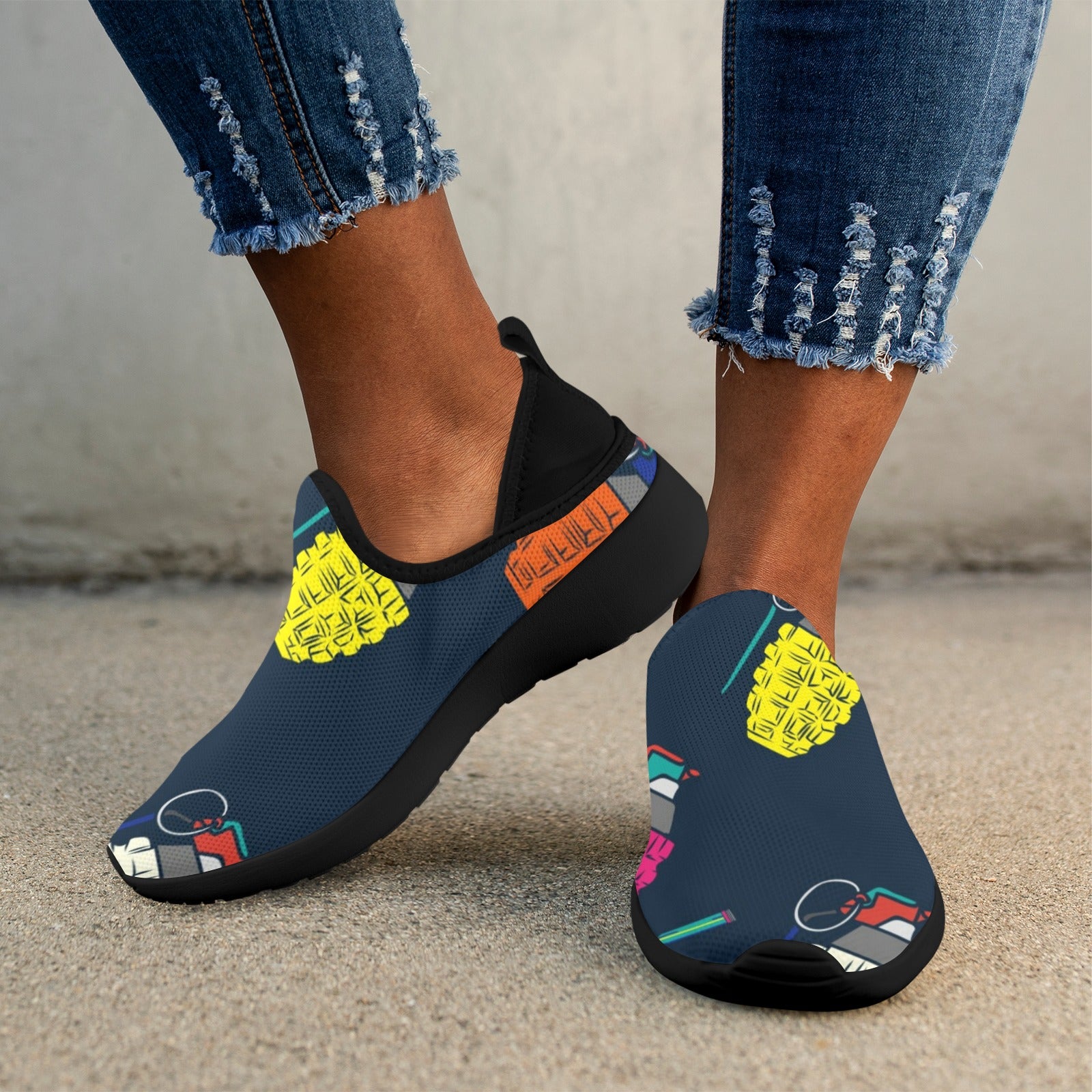 Fly Weave Sneakers Drop-in-Heel for Women(Model 02002)