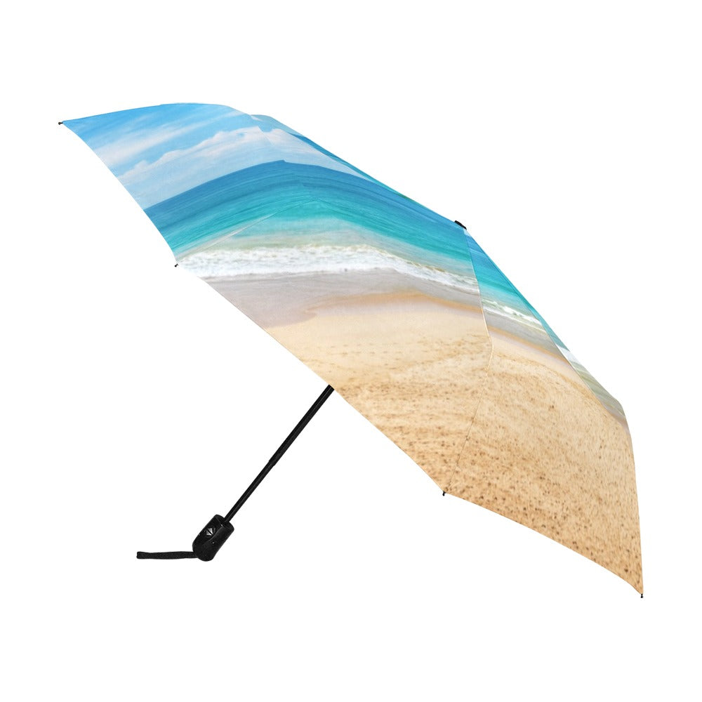 Beautiful Seascape and Sun on Bue Sky background Anti-UV Auto-Foldable Umbrella (Model U09)