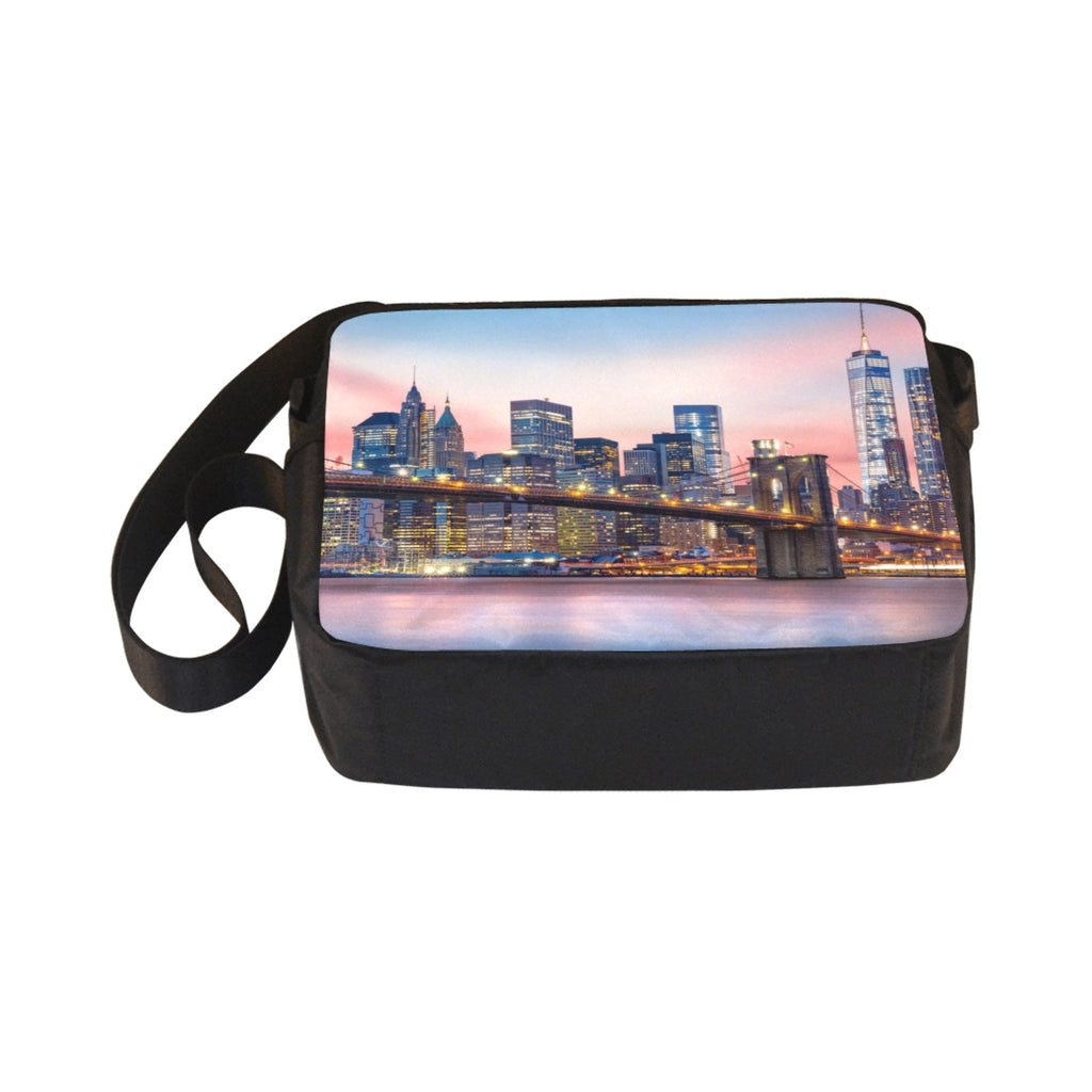 Brooklyn Bridge at and the Lower Manhattan Skyline Classic Cross-body Nylon Bags (Model 1632)