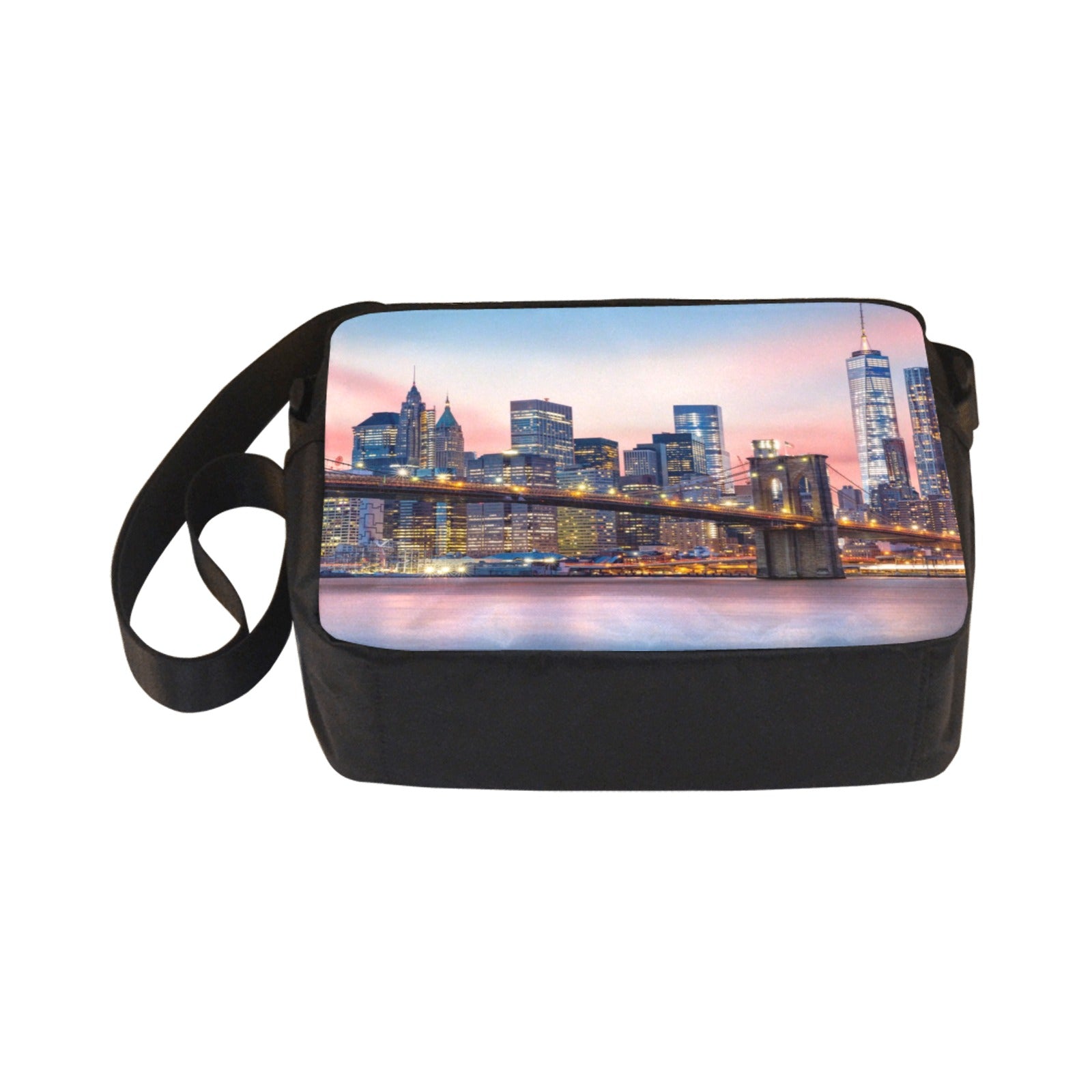 Brooklyn Bridge at and the Lower Manhattan Skyline Classic Cross-body Nylon Bags (Model 1632)