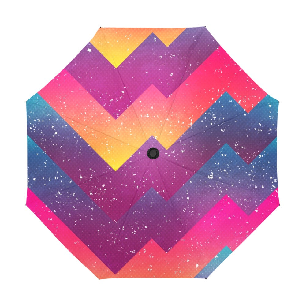 Bright Geometric Seamless Pattern with Grunge Effect Anti-UV Auto-Foldable Umbrella (Model U09)