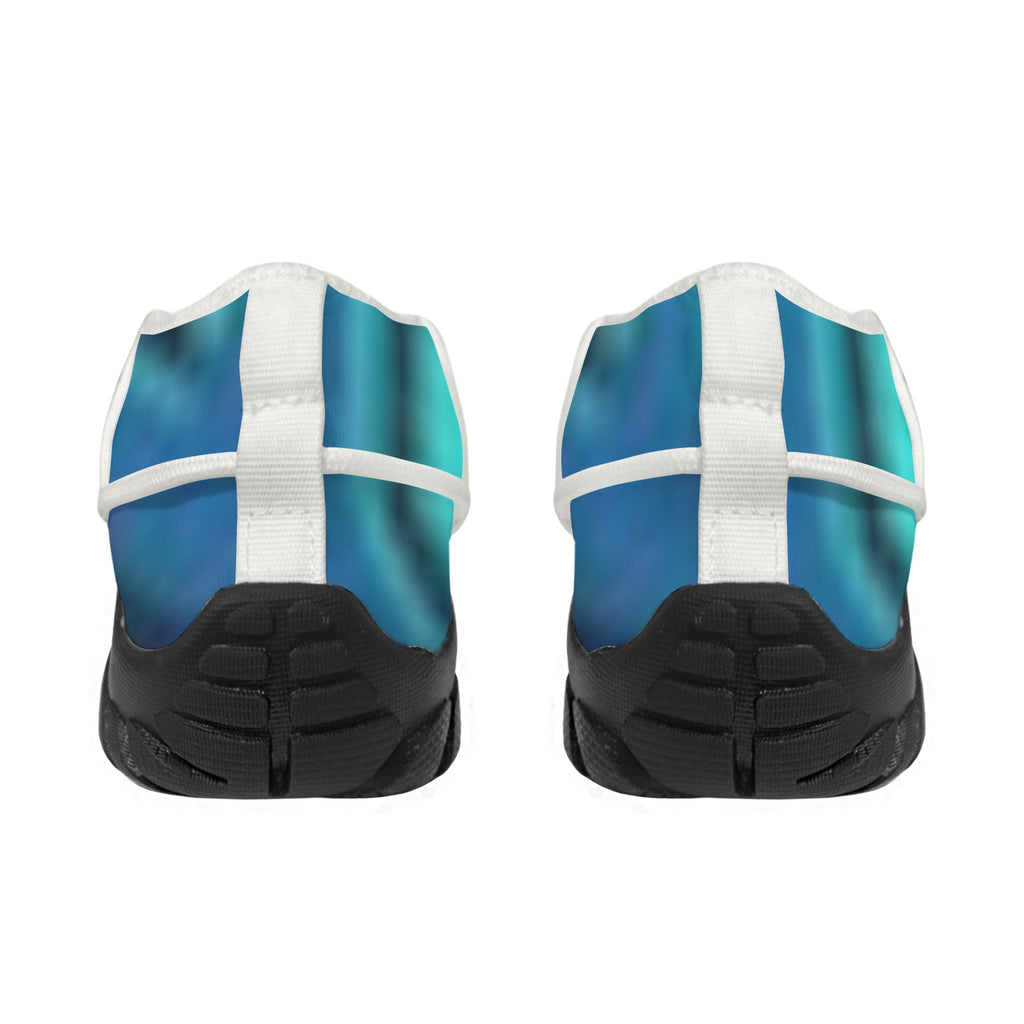 Men's Custom Print Fitness Shoes with Shoelaces – (White)