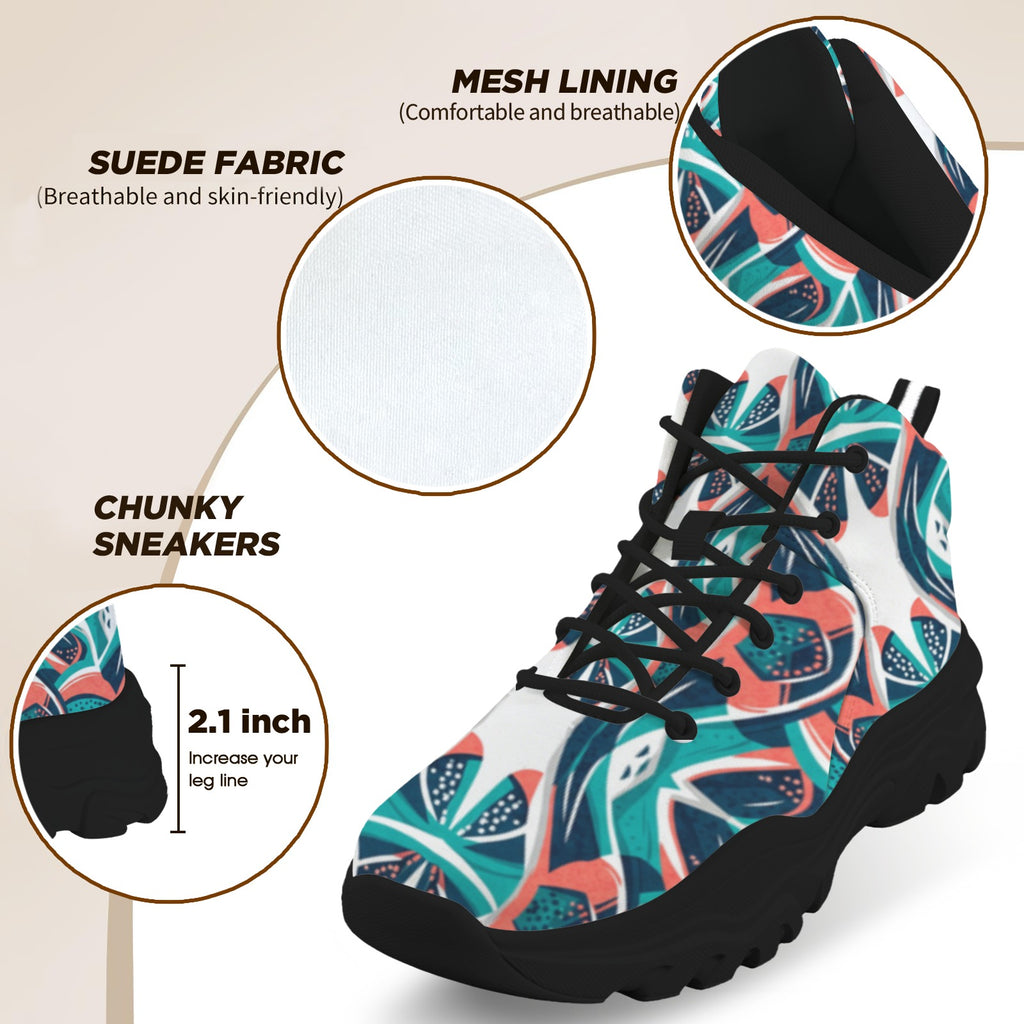 Men's High-Top Outdoor Chunky Sneakers – (Black)