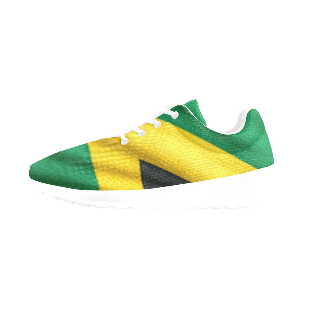 Men's Jamaican Flag Athletic Sneakers – White