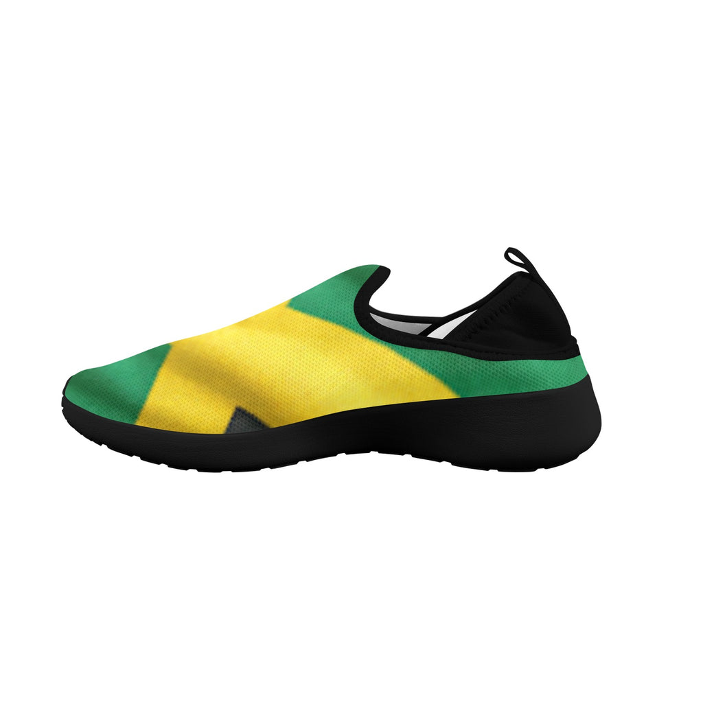 Jamaican Flag Fly Weave Sneakers Drop-in-Heel for Women(Model 02002)