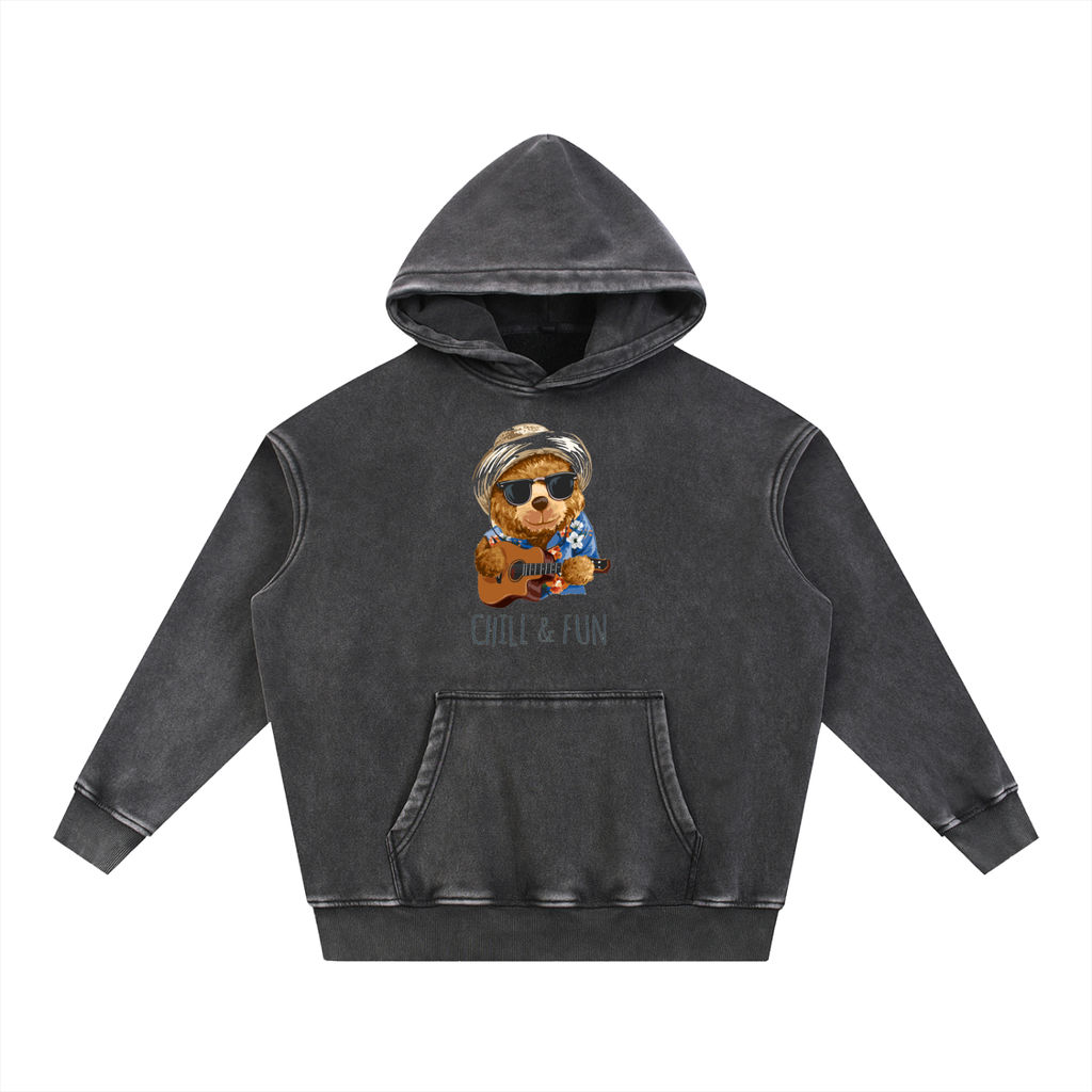 Snow Wash Fleece Oversize Hoodie