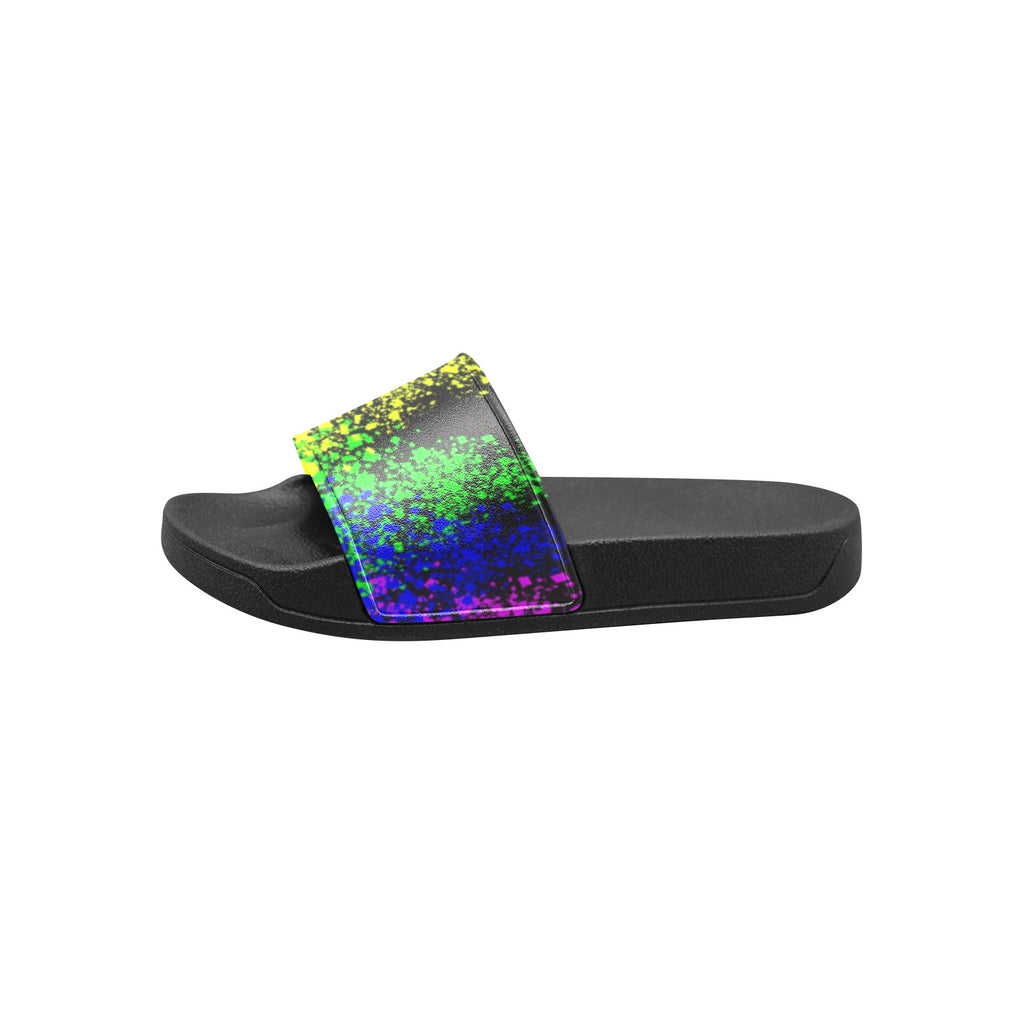 Kids Abstract Rainbow Art Slide Sandals(Model 057)