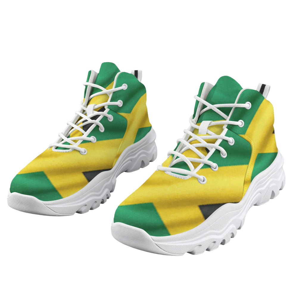 Jamaican Flag Women's High-Top Outdoor Chunky Sneakers