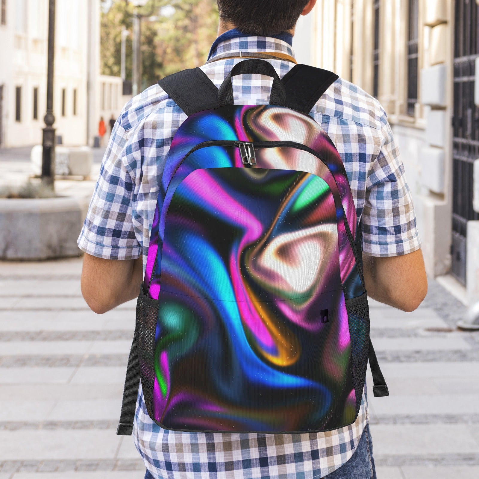 Blurred Background Abstract Pattern Adult Casual Backpack (Model 1754)