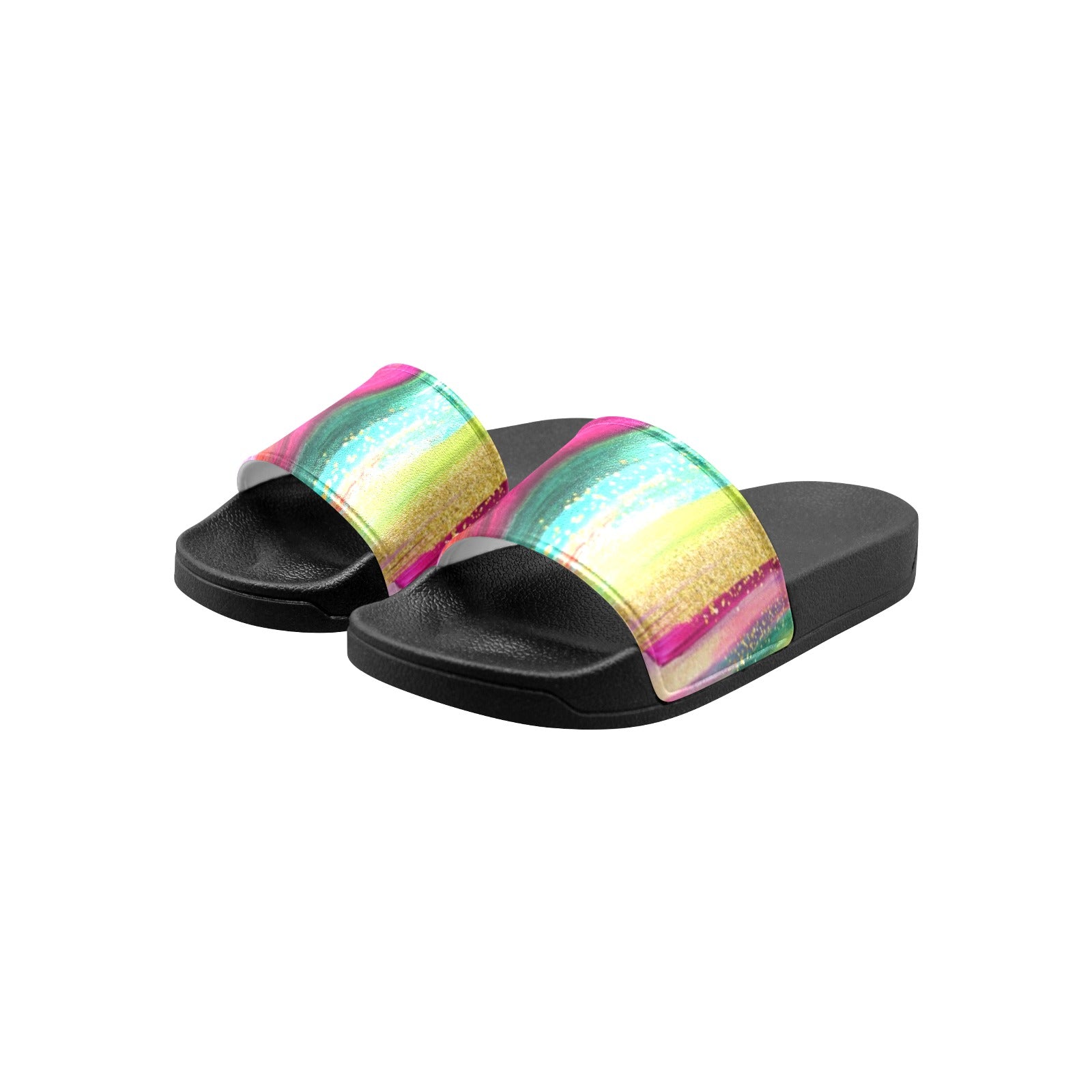 Kid's Abstract Colorful Art Slide Sandals(Model 057)