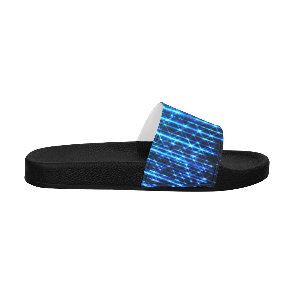 Women's Bright Neon Stripes of Light Slide Sandals(M057)
