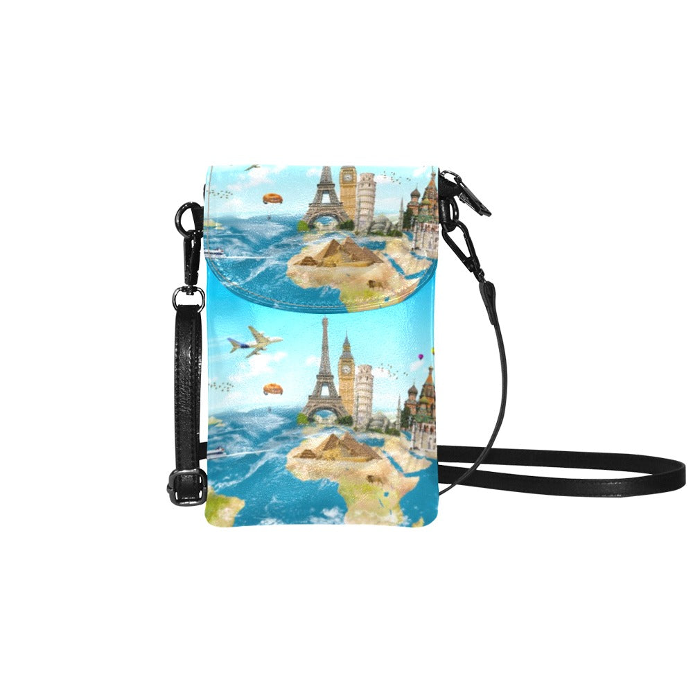 Famous Monuments of the World PU Leather Cell Phone Purse(Model1711)