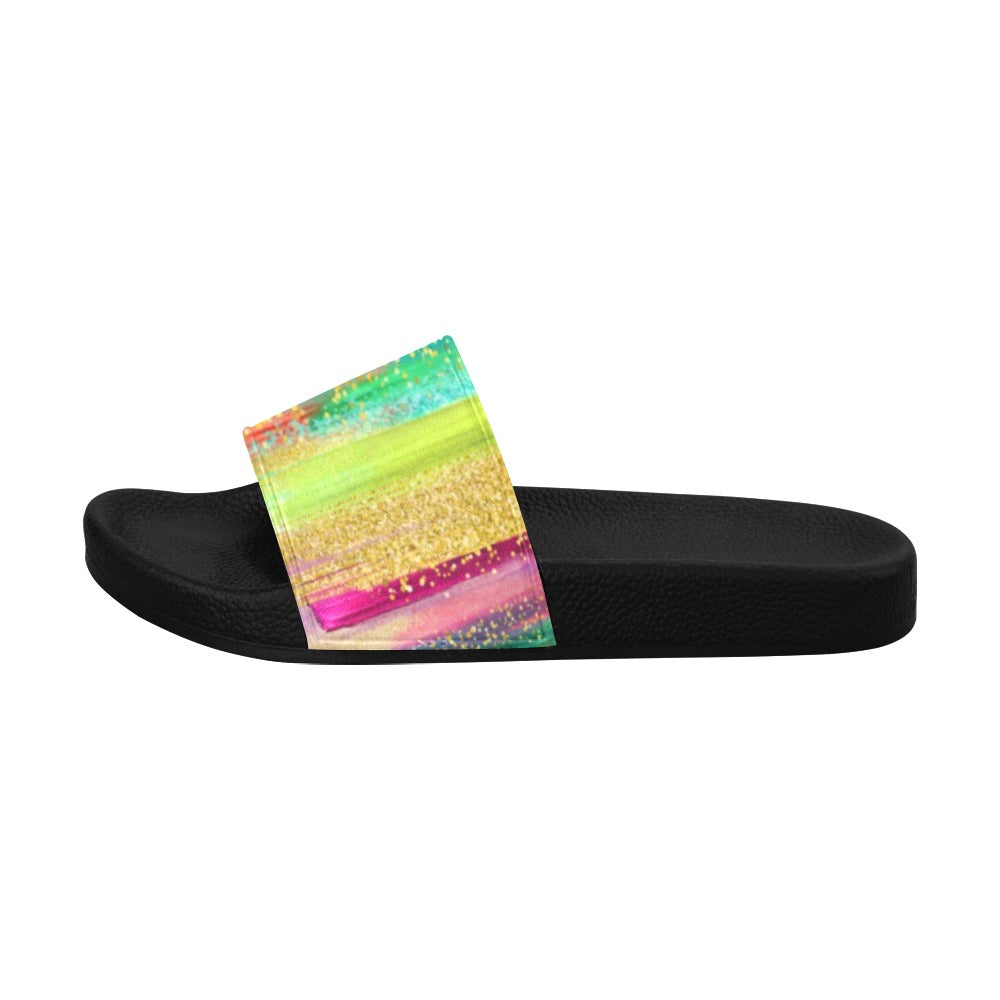 Women's Abstract Colorful Art Slide Sandals(Model 057)
