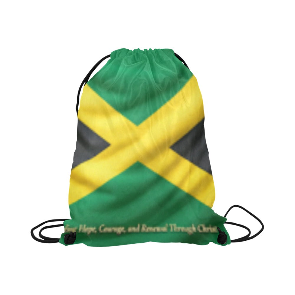 Jamaican FLAG design Drawstring Bags (Model 1604) (Large)