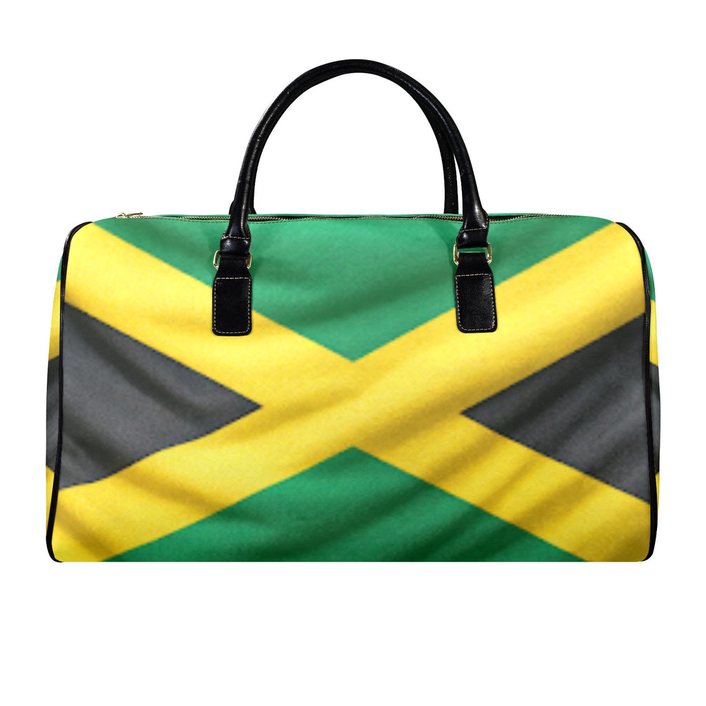 Jamaican Flag Custom Travel Bag-Large (Black Short Patch)(Model 1735)