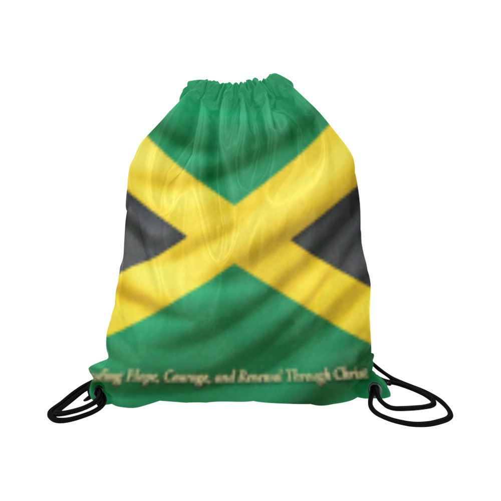 Jamaican FLAG design Drawstring Bags (Model 1604) (Large)
