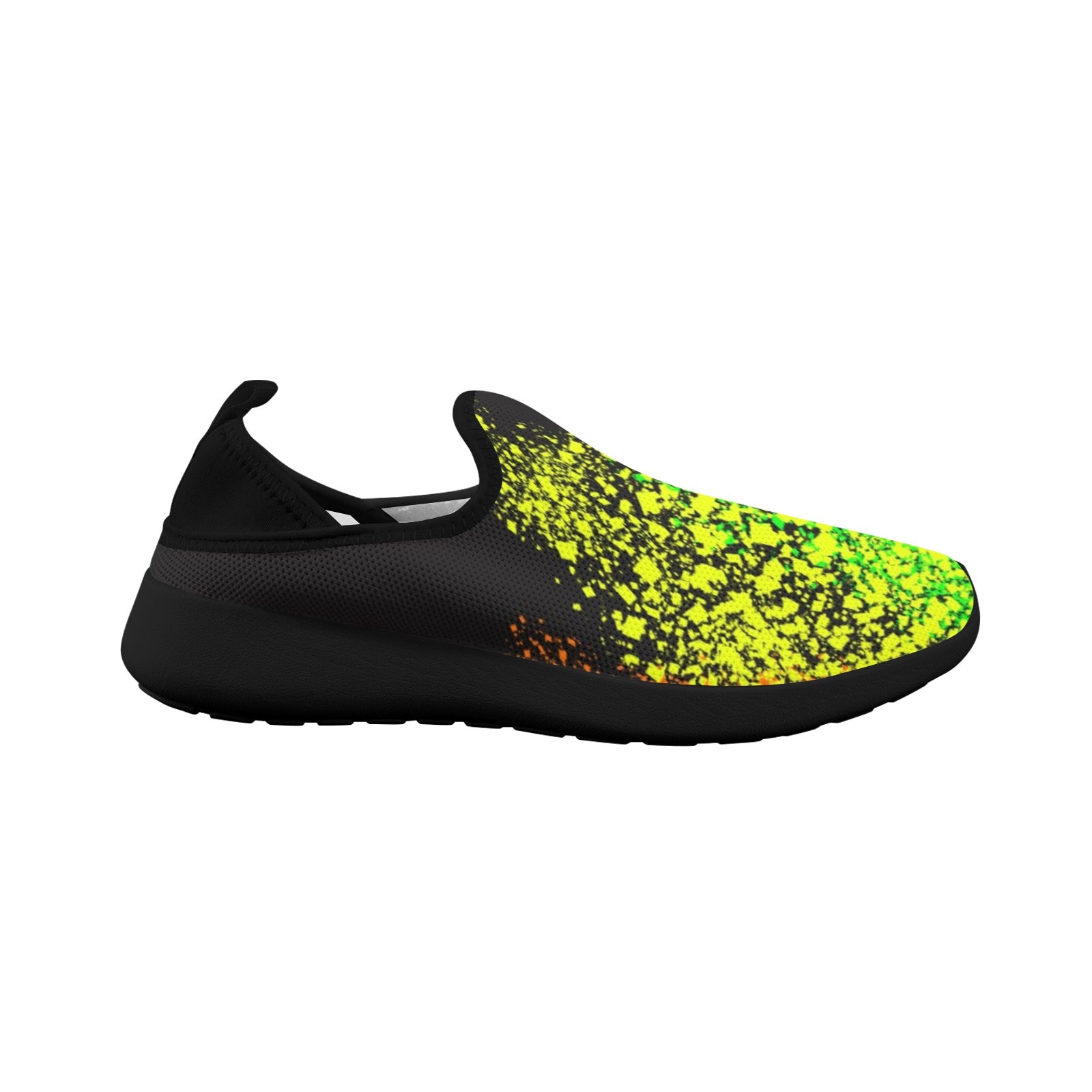 Abstract Rainbow Art Fly Weave Sneakers Drop-in-Heel for Women(Model 02002)