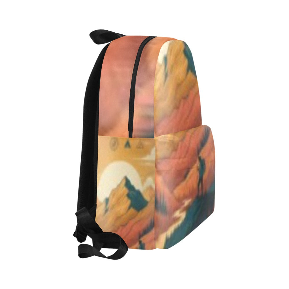 Geometric Arrow Unisex Nylon Backpack (Model 1673)