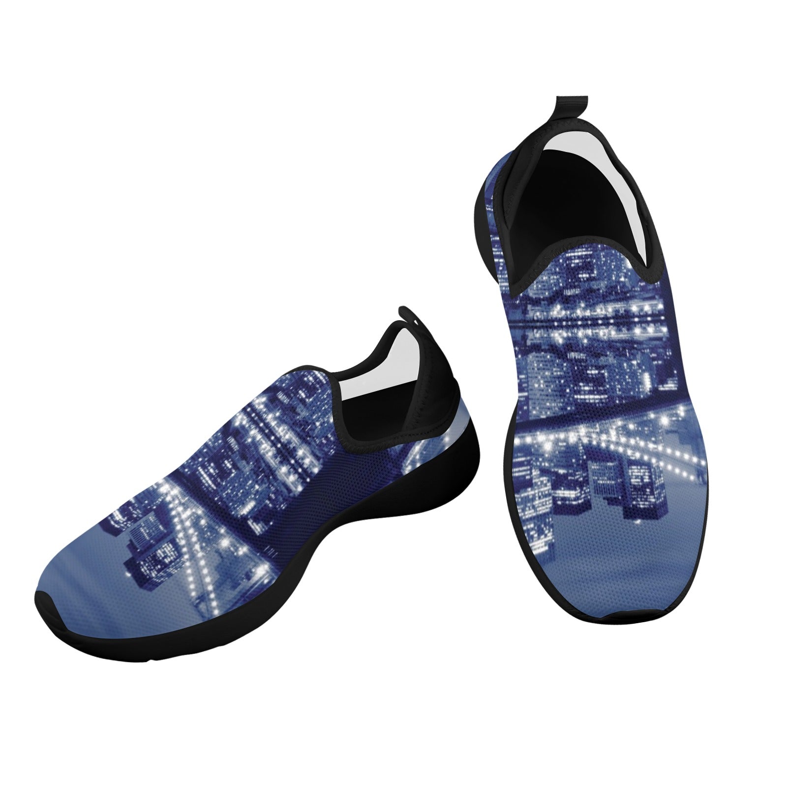 Newyork City Bridge Fly Weave Sneakers Drop-in-Heel for Women(Model 02002)