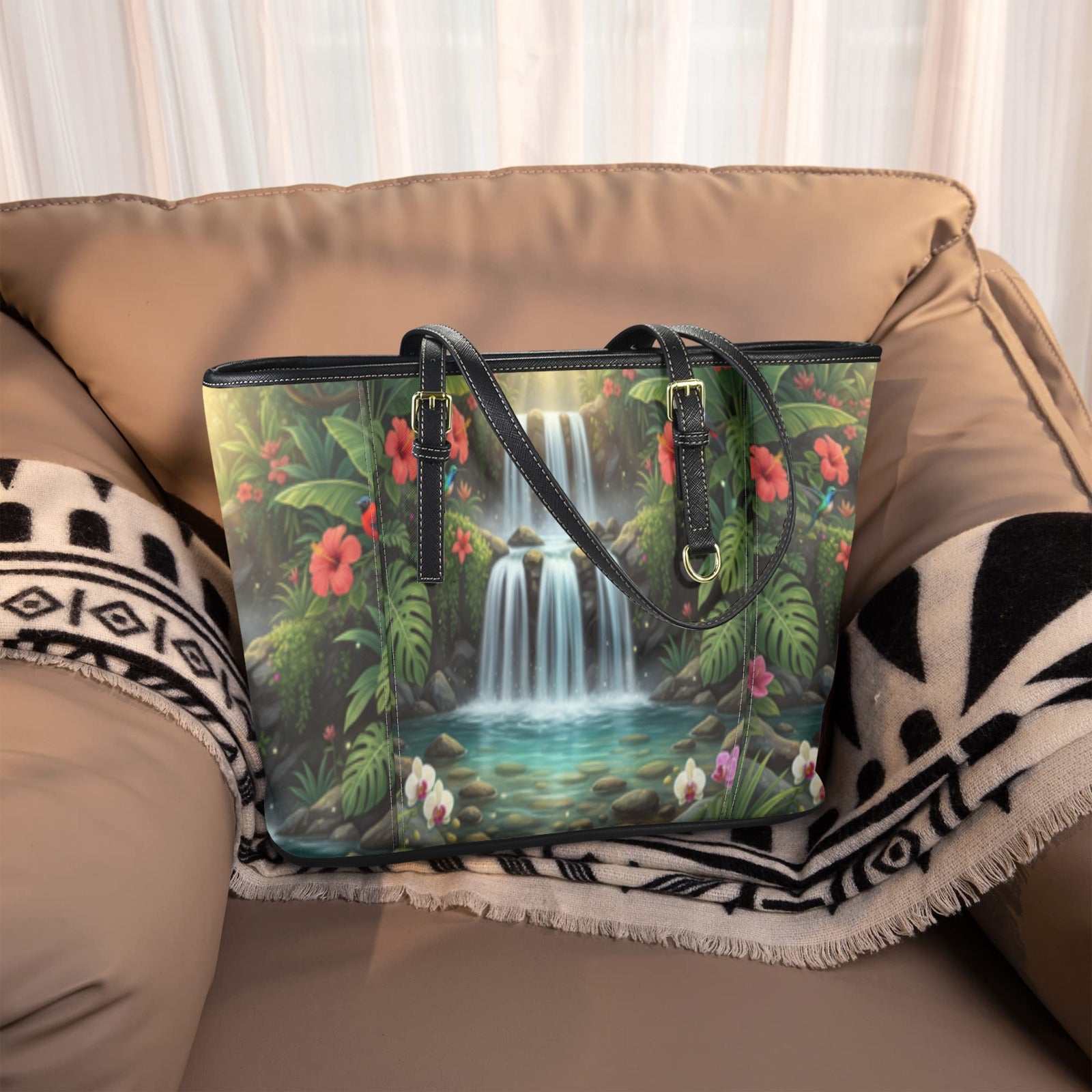 Water Forest Tote Handbag Bag-Small (Model 1640）