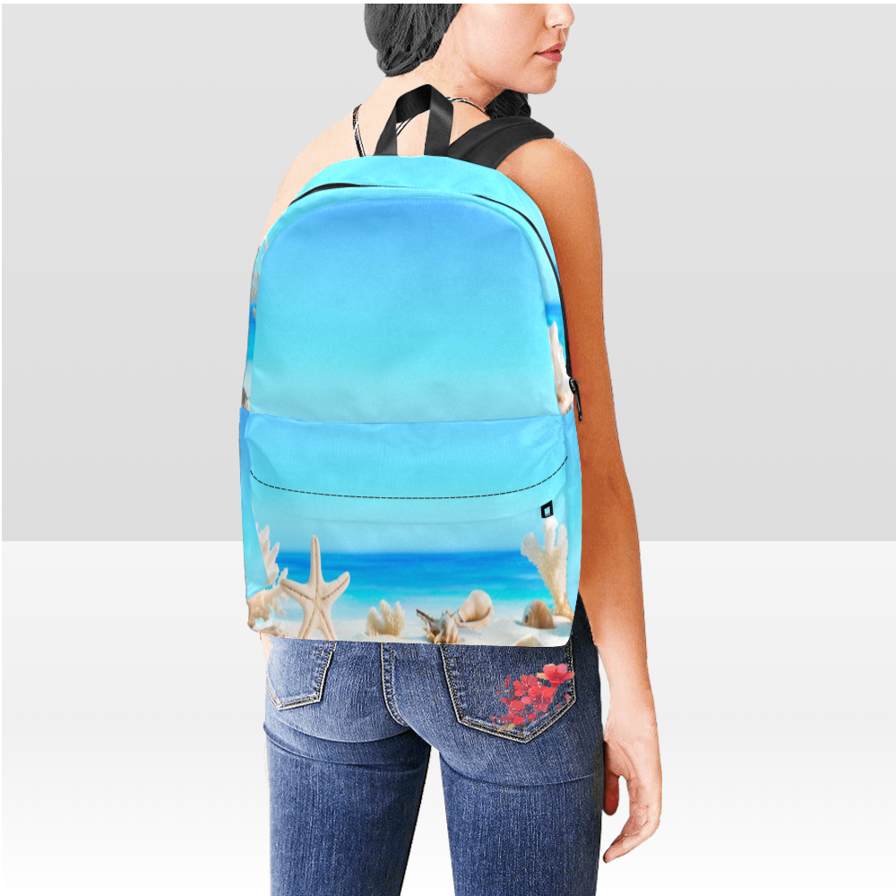 Seashells Il-Over Print Unisex Nylon Backpack (Model 1673)